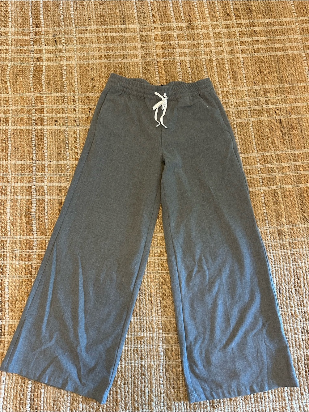 H&M Wide-Leg Pull-On Trousers in Slate Blue
